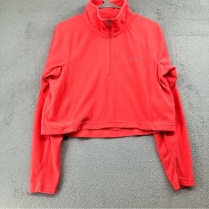 Columbia Cropped Half Zip Fleece Womens Medium Neon Coral Outdoors Gorpcore